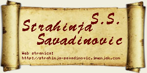 Strahinja Savadinović vizit kartica